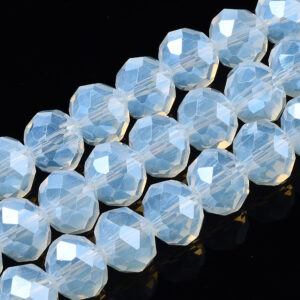 Faceted rondelle 2.3x1.5mm White opal, appr. 140pcs