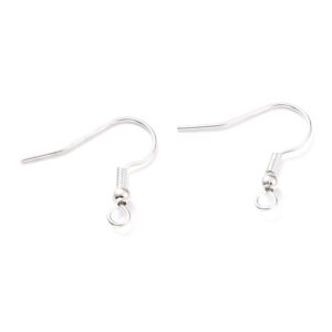 ,925 sterling silver plated 304 stainless steel earhook 20mm, 6pcs