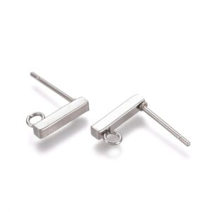 304 Stainless steel earpiece 10x2mm, 4pcs
