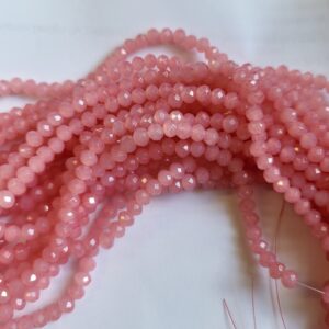 Faceted rondelle 4x3mm Dark pink, appr. 110pcs
