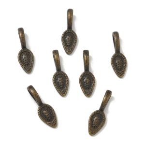 Antique bronze (dark) glue on bail 21x8mm