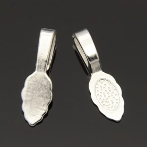 Silver plated glue on bail 26x8mm