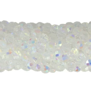 Faceted rondelle 4x3mm Crystal iris AB, 100pcs