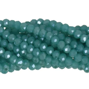 Faceted rondelle 4x3mm Opaque cerulean luster, 100pcs