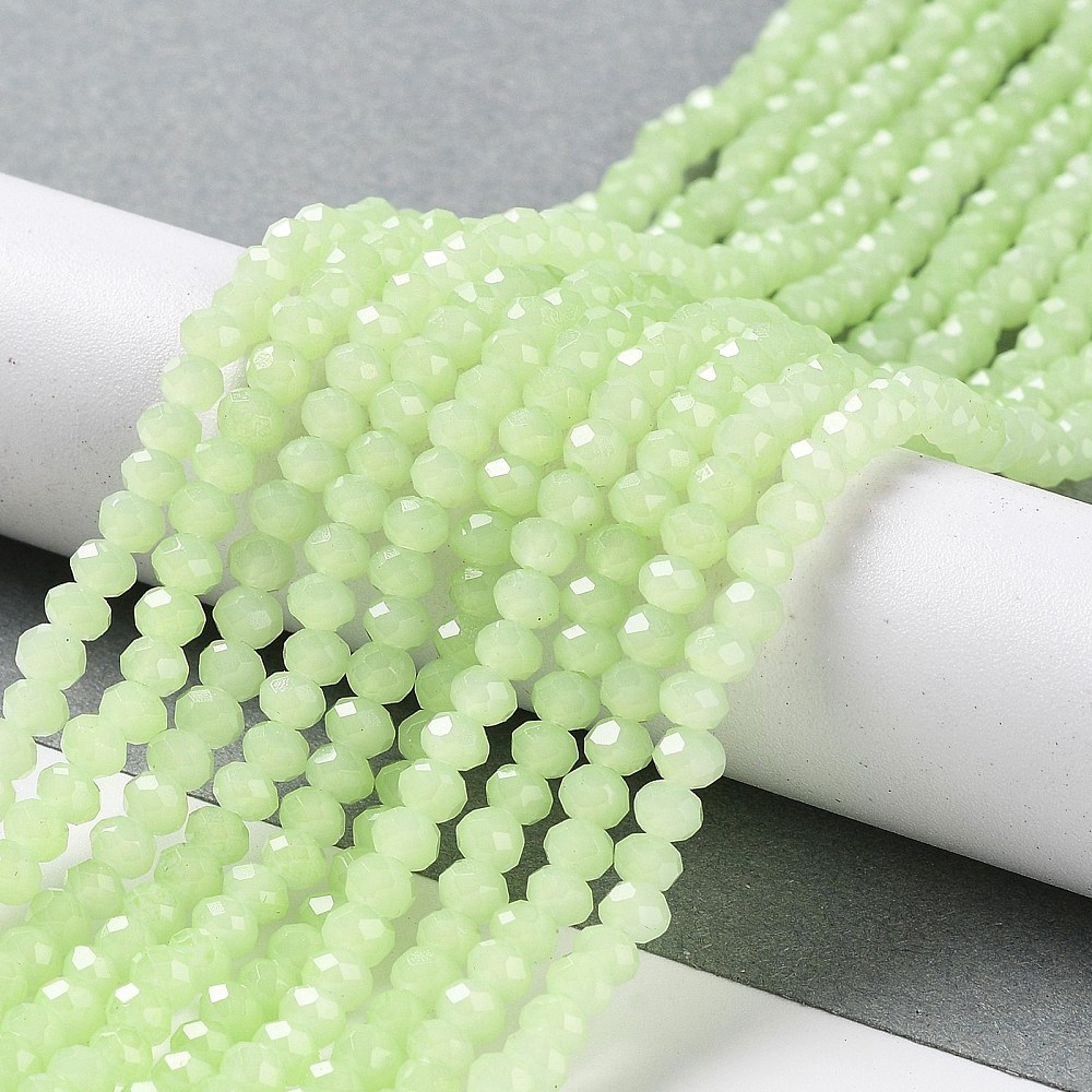 Fasettihelmi rondelli 4x3mm Light green, n.110kpl