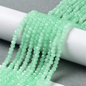Faceted rondelle 4x3mm Light turquoise, appr. 110pcs