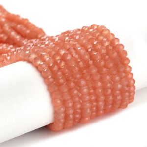 Faceted rondelle 4x3mm Salmon, appr. 110pcs
