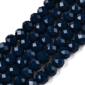 Faceted rondelle 4x3mm Dark blue, appr. 110pcs