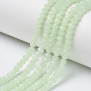 Faceted rondelle 4x3mm Pale green, 100pcs
