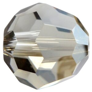 Swarovski 8mm round Black diamond golden shadow, 2pcs