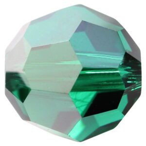 Swarovski 8mm round Emerald golden shadow, 2pcs
