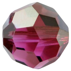 Swarovski 8mm round Fuchsia bronze shade, 2pcs