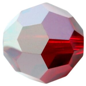 Swarovski 8mm round Siam silver shade, 2pcs