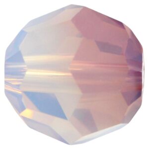 Swarovski 8mm round White opal antique pink, 2pcs