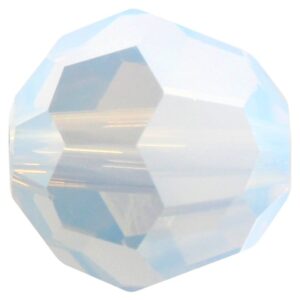Swarovski 8mm round White opal blue shade, 2pcs