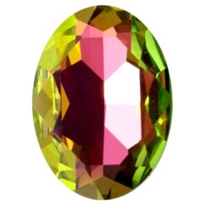 Crystal cabochon oval 30x20mm, Crystal vitrail rose