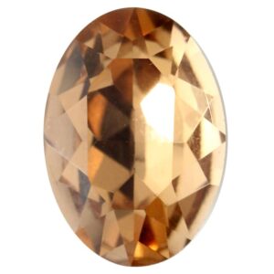 Crystal cabochon oval 30x20mm, Light smoked topaz