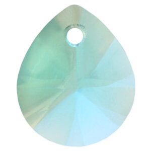 Crystal pear pendant 12x10mm Aquamarine moonlight, 2pcs