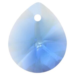 Crystal pear pendant 12x10mm sapphire moonlight, 2pcs