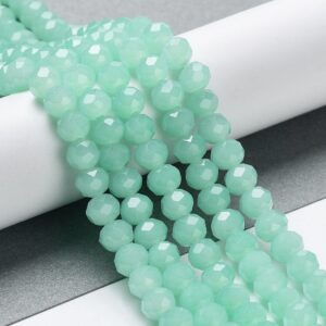 Faceted rondelle 6x4mm Light turquoise, n.80-85pcs