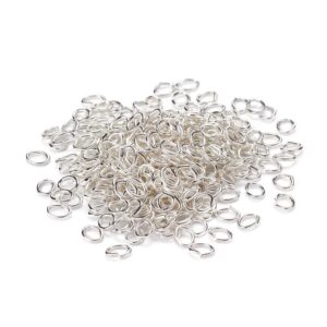 Silver plated oval jump ring 4x3x0.6mm, 30pcs