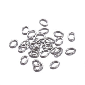 Stainless steel oval jump ring 4x3.2x0.6mm, 40pcs