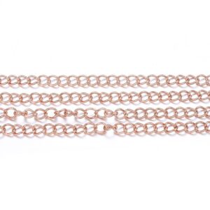 304 Stainless steel rose gold plated chain 4x3x0.6mm, 0.5mm