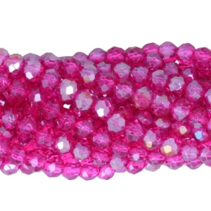 Fasettihelmi rondelli 4x3mm Dark fuchsia AB, 100kpl