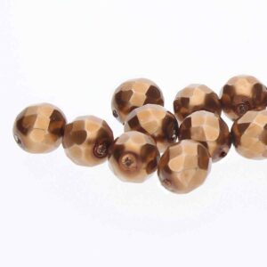 Pyöreä fasettihelmi 8mm Antique gold, 25kpl