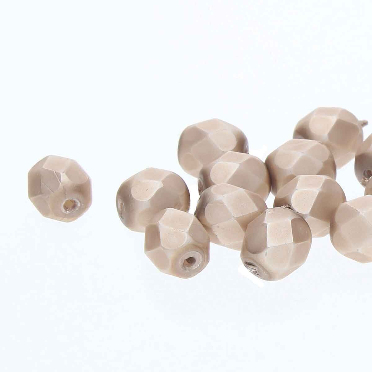 Pyöreä fasettihelmi 8mm Metallic champagne, 25kpl