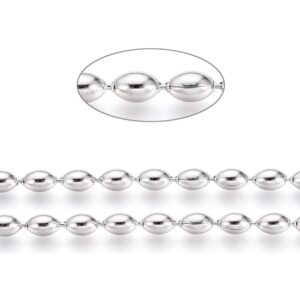 Ruostumaton teräs palloketju riisi 6x4mm, 0.5m