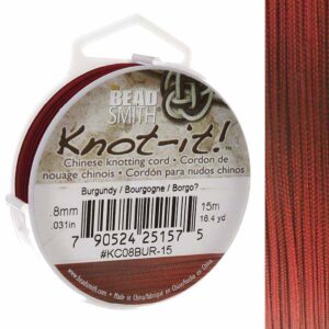 Chinese knotting cord 0.8mm Burgundy, 15m