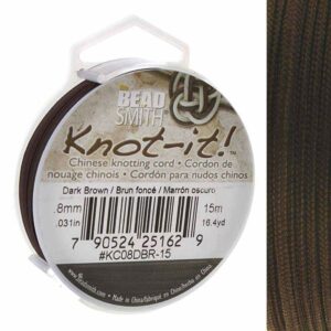 Chinese knotting cord 0.8mm Dark brown, 15m