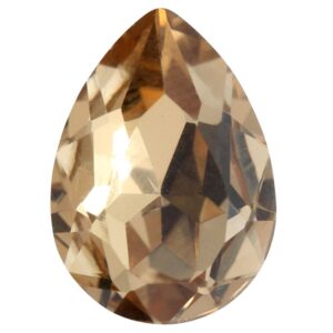 Crystal cabochon teardrop 18x13mm, Light smoked topaz