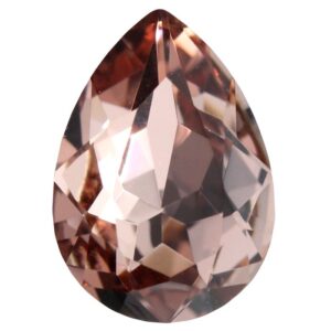 Crystal cabochon teardrop 18x13mm, Soft blush rose