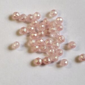Faceted glass bead 4mm Rose silk, 100pcs