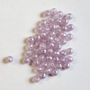 Faceted glass bead 4mm Violet silk, 100pcs