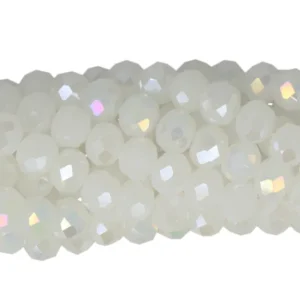 Fasettihelmi rondelli 6x4mm Opal white AB, 40kpl