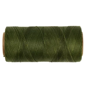 Linhasita waxed polyester cord 0,5mm Olivine, 10m
