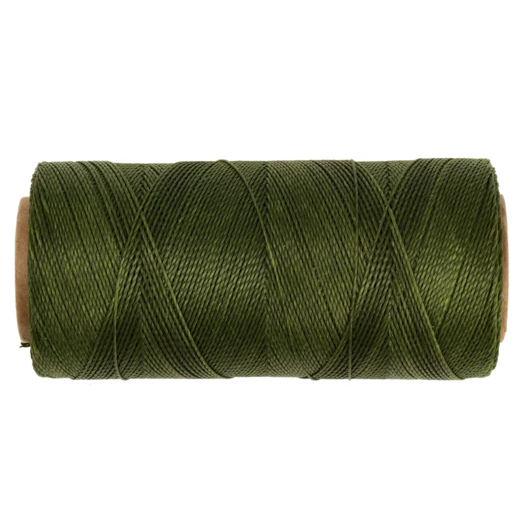 Linhasita waxed polyester cord 0,5mm Olivine, 10m