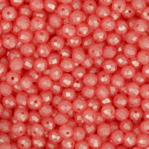 Faceted glass bead 4mm Soft red silk, 100pcs