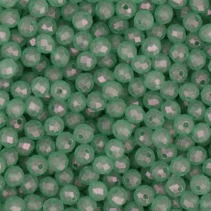 Faceted glass bead 4mm Green silk, 100pcs